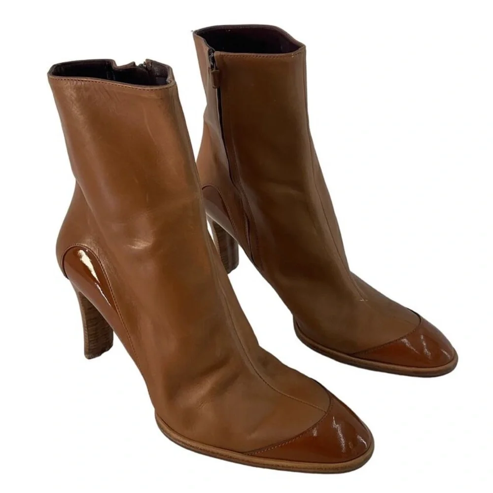 Tod's Tan Leather Heeled Chelsea Boots Women's Size: 9 - Picture 1 of 4